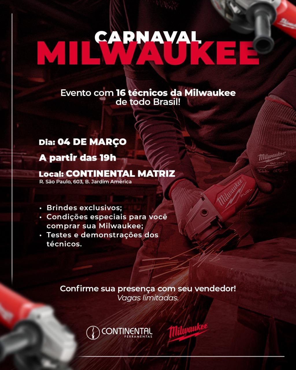 Peça de campanha Carnaval Milwaukee para a Continental Ferramentas.