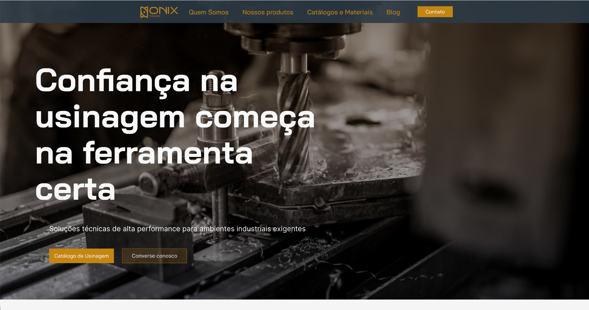 Captura da home do site onixsolucoes.com.br.