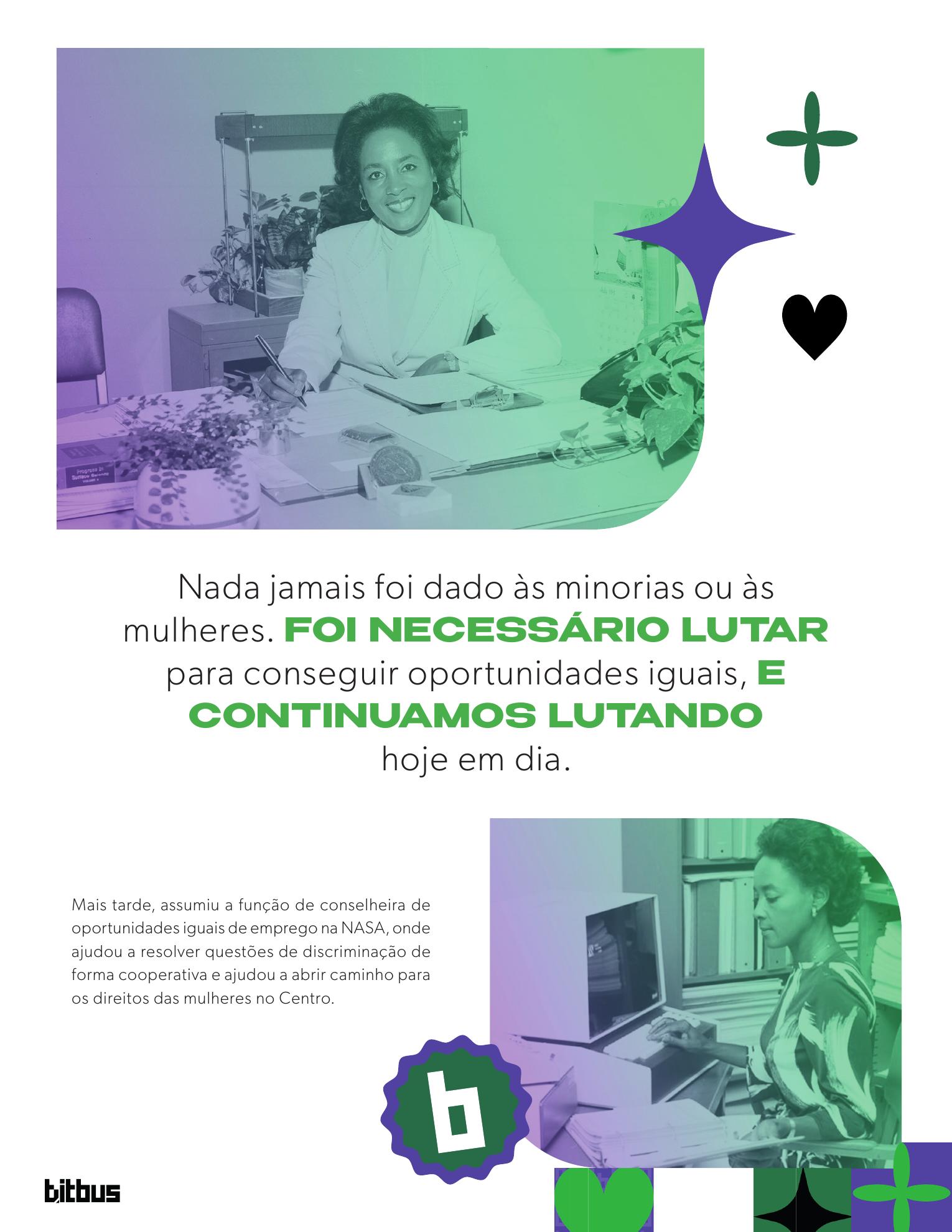 Spread com destaque tipográfico de citação — Foi necessário lutar — sobre fundo neutro.