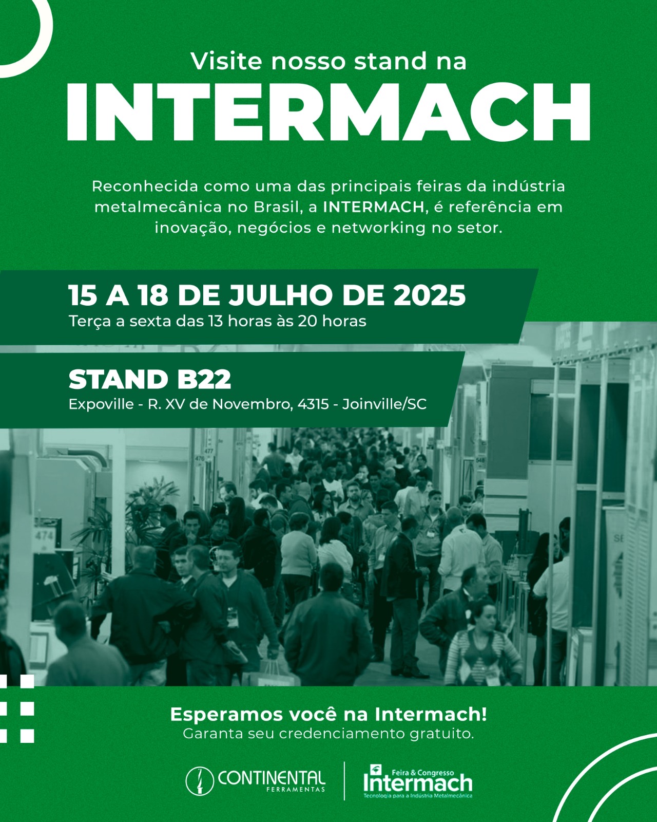 Peça de convite para a feira Intermach para a Continental Ferramentas.