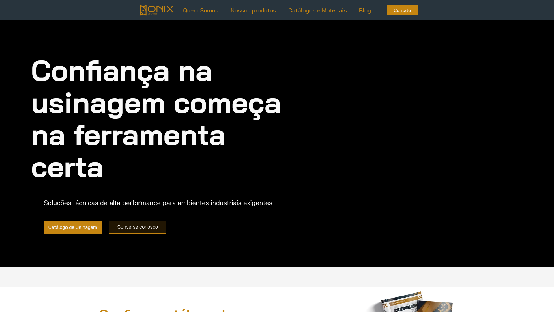 Captura da home do site onixsolucoes.com.br.