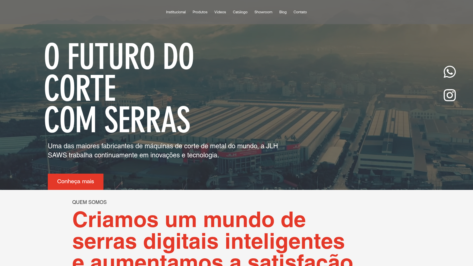 Captura da home do site jlhserras.com.br.