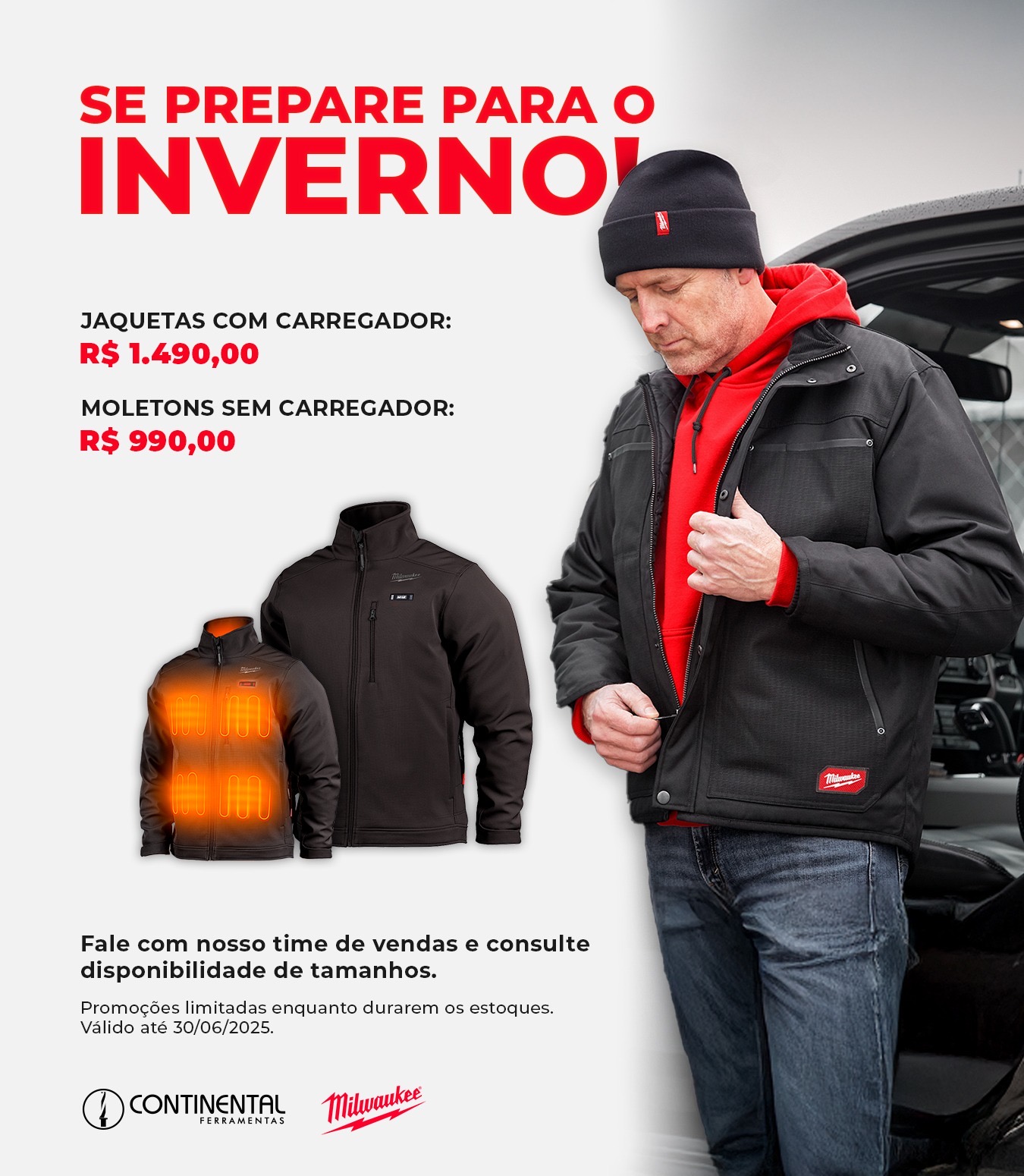 Campanha de inverno Milwaukee para a Continental Ferramentas.